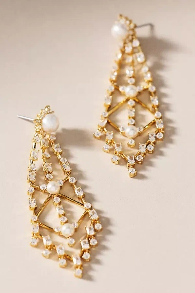 Nadri Lattice Chandelier Drop Earrings In Gold