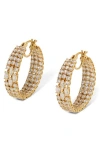 Nadri Rare Jewels Cubic Zirconia Hoop Earrings 18k Gold Plated In Gold