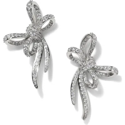 Nadri Le Bisou Pavé Bow Stud Earrings In Metallic