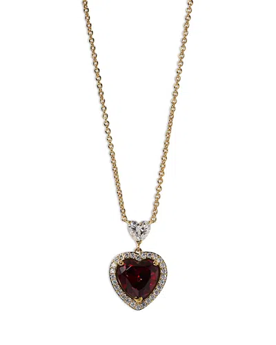 Nadri Le Bisou Halo Heart Pendant Necklace In Gold