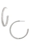 Nadri Lima Pavé Hoop Earrings In Rhodium