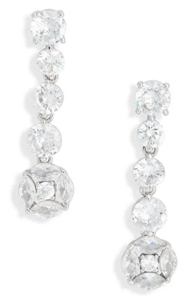 Nadri Linear Drop Earrings In Silver