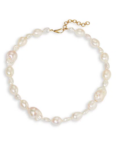 Nadri London Baroque Collar Necklace, 15-17 In Gold/white
