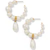 Nadri London Cultured Pearl Drop Hoop Earrings