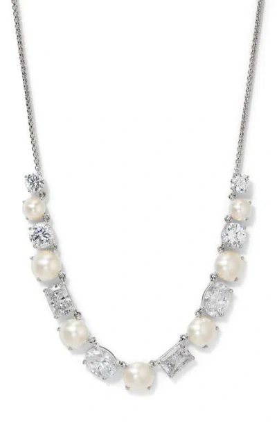 Nadri London Cultured Pearl Mixed Frontal Necklace
