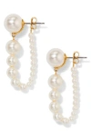 Nadri London Faux Pearl Front Back Earrings In Gold White