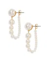 Nadri London Faux Pearl Front Back Earrings In Gold/white