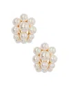 Nadri London Large Cluster Pearl Earrings In Gold/white