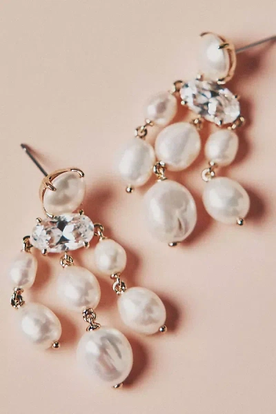 Nadri London Pearl Chandelier Earrings In Gold