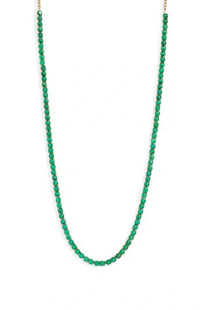Nadri Love All Cubic Zirconia Slider Necklace In Green