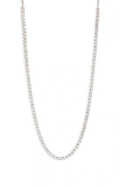 Nadri Love All Cubic Zirconia Slider Necklace In Metallic
