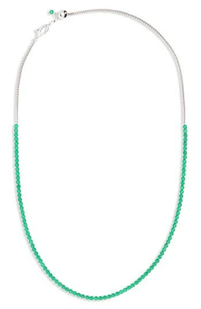 Nadri Love All Cz Tennis Slider Neckalce In Rhodium