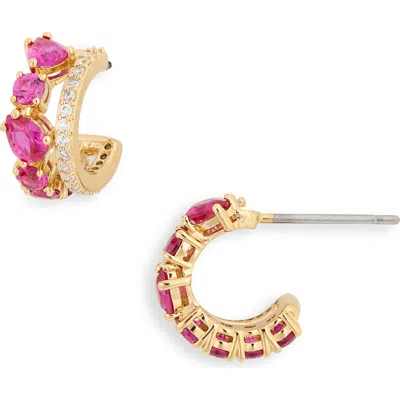 Nadri Love All Double Hoop Earrings In Gold