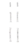 Nadri Loveall 3-pack Linear Drop Earrings In Silver