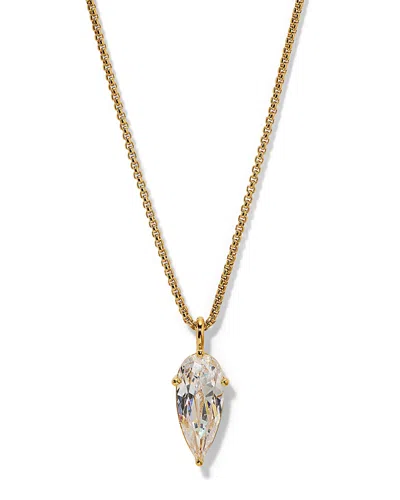 Nadri Lucia 18k Gold Plated Cubic Zirconia Pear Pendant Necklace, 16-18