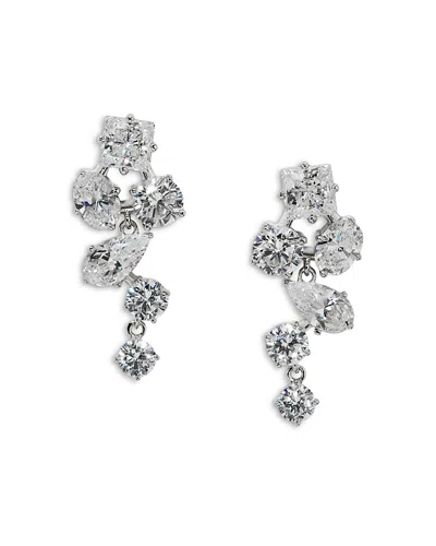Nadri Lucia Cluster Cubic Zirconia Drop Earrings In Silver