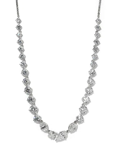 Nadri Lucia Cubic Zirconia Frontal V Necklace, 16-18 In Silver