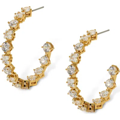 Nadri Lucia Cubic Zirconia Inside Out Hoop Earrings In Gold