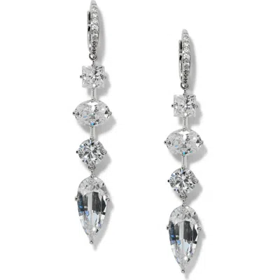 Nadri Lucia Cubic Zirconia Linear Drop Earrings In Gray