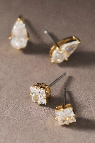 Nadri Lucia Duo Cubic Zirconia Stud Earrings, Set Of 2 In Gold