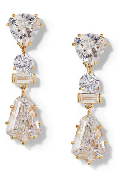 Nadri Luxor Kite Cubic Zirconia Drop Earrings In Gold