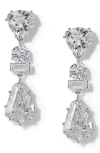 Nadri Luxor Kite Cubic Zirconia Drop Earrings In Rhodium