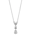 Nadri Luxor Kite Cubic Zirconia Drop Necklace In Silver