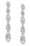 Nadri Luxor Kite Cubic Zirconia Linear Drop Earrings In Rhodium