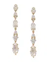 Nadri Luxor Kite Cubic Zirconia Linear Drop Earrings In Gold