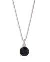 Nadri Macaron Cubic Zirconia Clear & Color Cushion Pendant Necklace, 16-18 In Silver/black