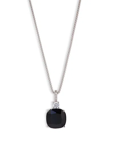 Nadri Macaron Cubic Zirconia Clear & Color Cushion Pendant Necklace, 16-18 In Silver/black