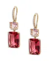 Nadri Macaron Cubic Zirconia Double Drop Earrings In 18k Gold Plated In Gold/pink