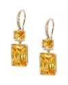 Nadri Macaron Cubic Zirconia Double Drop Earrings In 18k Gold Plated In Gold/yellow