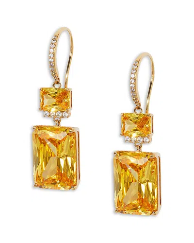 Nadri Macaron Cubic Zirconia Double Drop Earrings In 18k Gold Plated In Gold/yellow