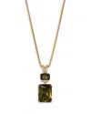 Nadri Macaron Cubic Zirconia Double Drop Pendant Necklace In 18k Gold Plated, 16-18 In Gold/green