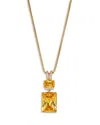 Nadri Macaron Cubic Zirconia Double Drop Pendant Necklace In 18k Gold Plated, 16-18 In Gold/yellow