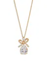 Nadri Macaron Cubic Zirconia Pear Bow Pendant Necklace, 16-18 In Gold