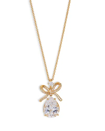 Nadri Macaron Cubic Zirconia Pear Bow Pendant Necklace, 16-18 In Gold