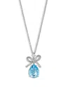 Nadri Macaron Cubic Zirconia Pear Bow Pendant Necklace, 16-18 In Silver/blue