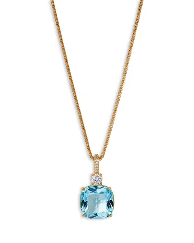 Nadri Macaron Cubic Zirconia Pendant Necklace In 18k Gold Plated, 16-18 In Gold/blue