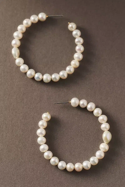 Nadri Madrid All Pearl Hoop Earrings In White