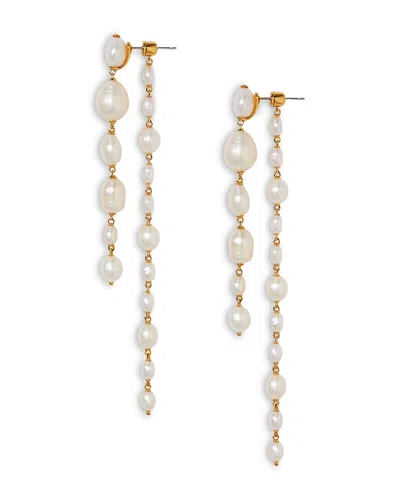 Nadri Madrid Cultured Freshwater Pearl Front To Back Earrings In Gray