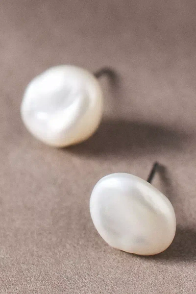 Nadri Madrid Freshwater Pearl Stud Earrings In White