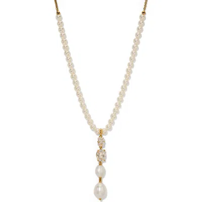 Nadri Madrid Freshwater Pearl Y-necklace In White