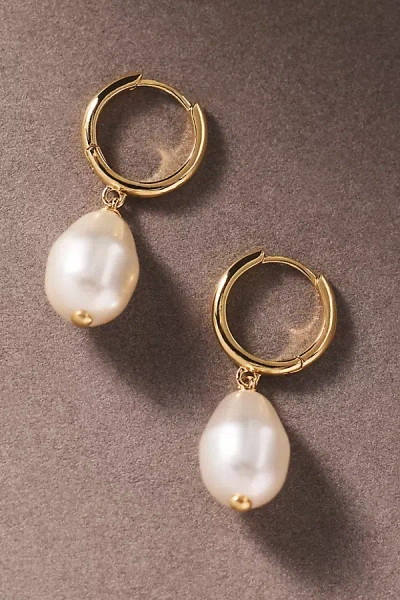 Nadri Madrid Pearl Leverback Earrings In Gold