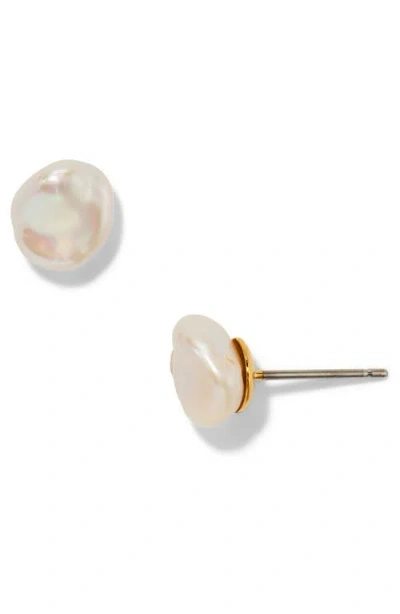 Nadri Madrid Small Freshwater Pearl Stud Earrings In White