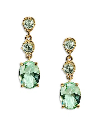 Nadri Maiden Oval Linear Earrings In Green