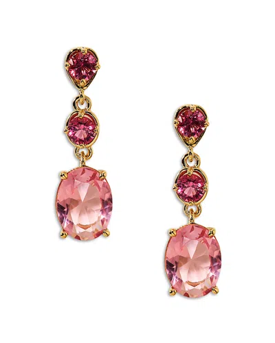 Nadri Maiden Oval Linear Earrings In Pink