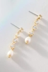 Nadri Maiden Pearl Crystal Linear Drop Earrings In Gold