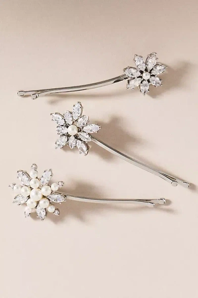 Nadri Marquee Cluster Bobby Pins, Set Of 3 In Silver